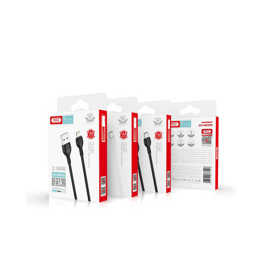 Cabo de Dados e Carregamento USB-A - USB-C XO Design NB200, 10W, 1m, Branco