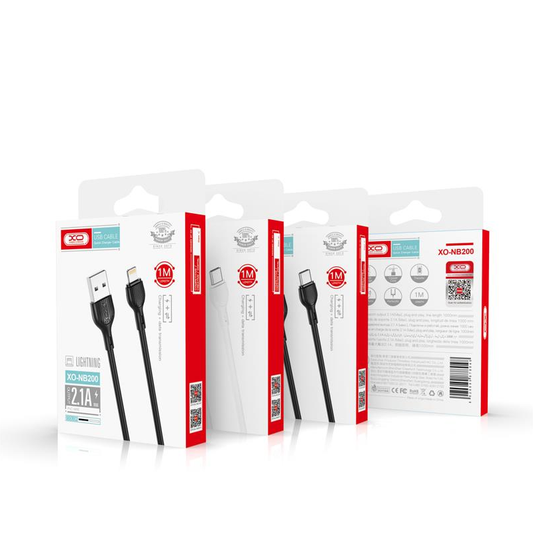 Cabo de Dados e Carregamento USB-A - Lightning XO Design NB200, 10W, 1m, Branco