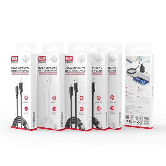 Cabo de Dados e Carregamento USB-A - microUSB XO Design NB235, 18W, 1m, Preto