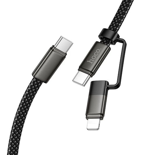 Cabo de Dados e Carregamento USB-C - Lightning / USB-C HOCO X125, 60W, 1m, Preto