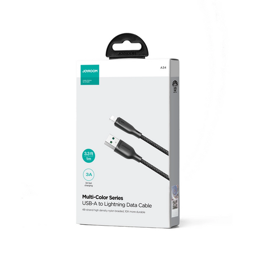 Cabo de Dados e Carregamento USB-A - Lightning Joyroom S-A34, 18W, 1m, Preto