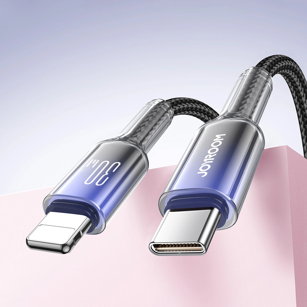 Cabo de Dados e Carregamento USB-C - Lightning Joyroom S-A42, 30W, 1,2m, Preto
