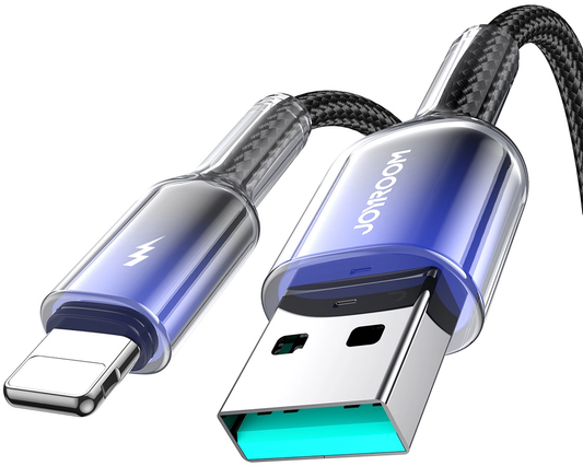 Cabo de Dados e Carregamento USB-A - Lightning Joyroom S-A42, 18W, 1,2m, Preto