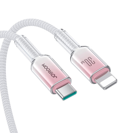 Cabo de Dados e Carregamento USB-C - Lightning Joyroom S-A42, 30W, 1,2m, Branco