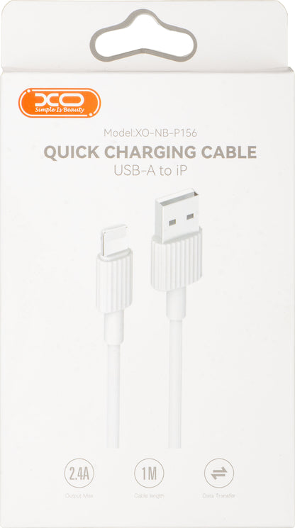 Cabo de Dados e Carregamento USB-A - Lightning XO Design NB156, 18W, 1m, Branco