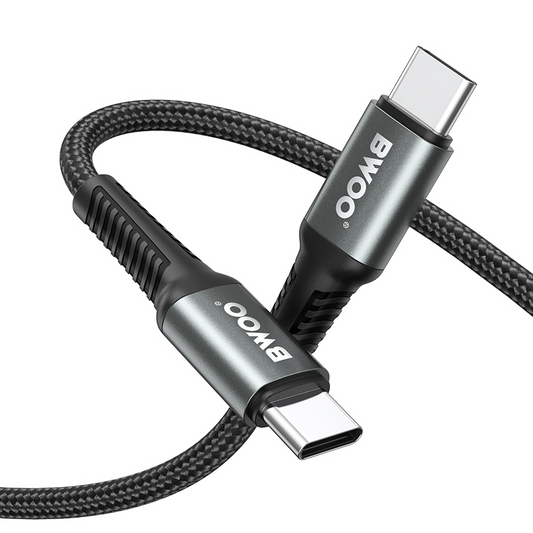 Cabo de Dados e Carregamento USB-C - USB-C BWOO BO-X288C-C, 60W, 1m, Preto