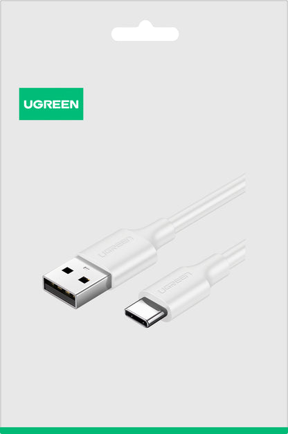 Cabo de Dados e Carregamento USB-A - USB-C UGREEN US287, 18W, 1.5m, Branco