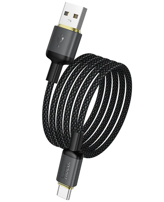 Cabo de Dados e Carregamento USB-A - USB-C HOCO X128 Benefit, 36W, 1m, Preto