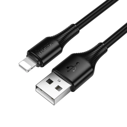 Cabo de Dados e Carregamento USB-A - Lightning HOCO X120, 18W, 1m, Preto