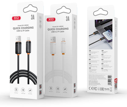 Cabo de Dados e Carregamento USB-A - USB-C XO Design NB302, 18W, 1m, Preto