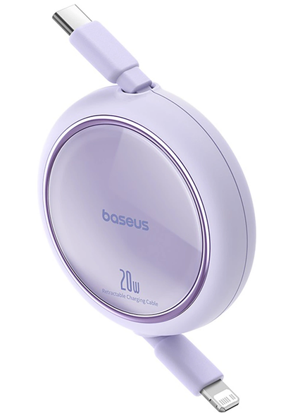 Cabo de Dados e Carregamento USB-C - Lightning Baseus Free2Pull Mini Retrátil, 20W, Roxo P10364501511-00