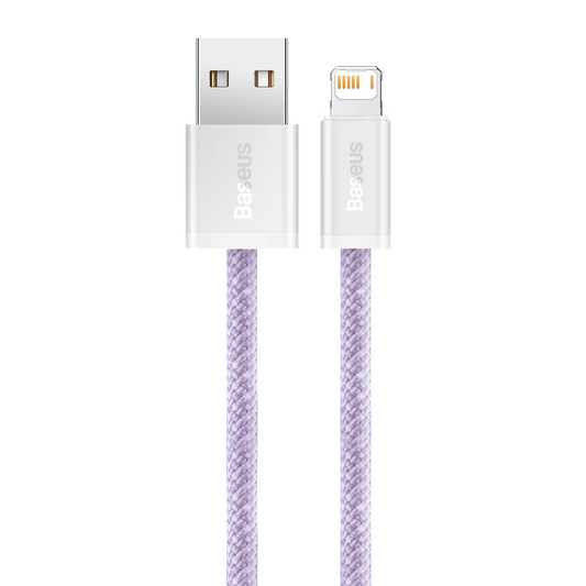Cabo de Dados e Carregamento USB-A - Lightning Baseus Dynamic Series, 18W, 2m, Roxo CALD000505