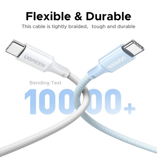 Cabo de Dados e Carregamento USB-C - USB-C UGREEN L502 (35221), 100W, 2m, Branco