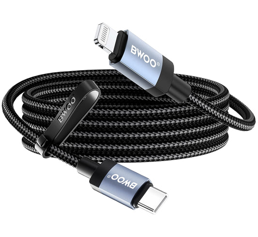 Cabo de Dados e Carregamento USB-C - Lightning BWOO BO-X401CL, 30W, 1m, Preto