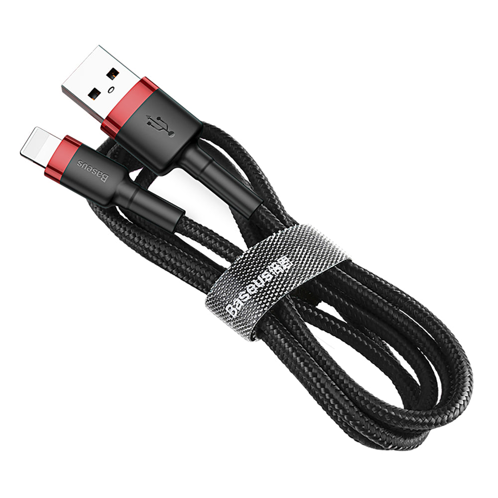 Cabo de carregamento e dados USB-A - Lightning Baseus Cafule, 18W, 2m, vermelho CALKLF-C19