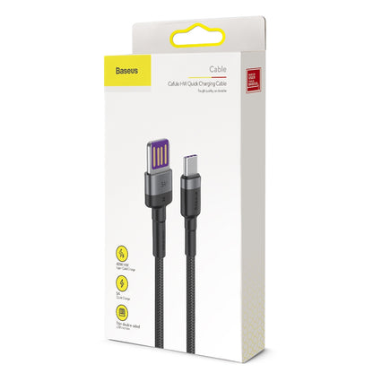 Cabo de carregamento e dados USB-A - USB-C Baseus HW Carregamento rápido, 100 W, 1 m, cinzento CATKLF-PG1 CATKLF-PG1