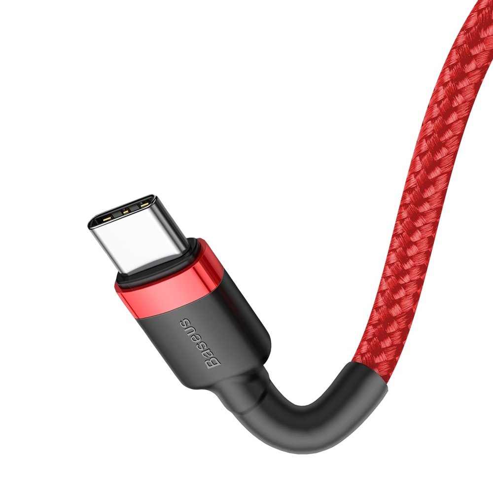 Cabo de carregamento e dados USB-C - Cabo USB-C Baseus Cafule, 60W, 1m, Vermelho CATKLF-G09