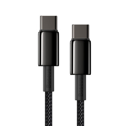 Cabo de carregamento e dados USB-C - USB-C Baseus Tungsténio Baseus Tungsténio Ouro, 100W, 1m, Preto CATWJ-01 CATWJ-01