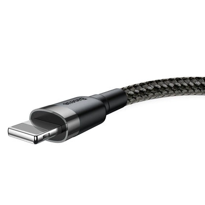 Cabo de Dados e Carregamento USB-A - Lightning Baseus Cafule, 18W, 3m, Cinza CALKLF-RG1