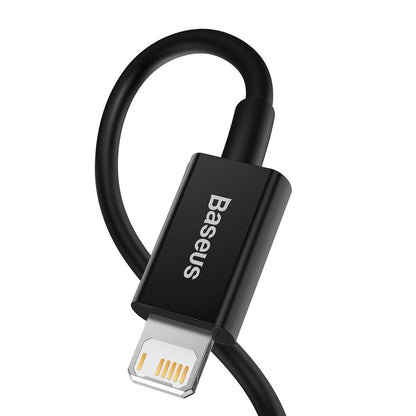 Cabo de carregamento e dados USB-A - Lightning Baseus Superior Series, 20W, 2m, Preto CALYS-C01