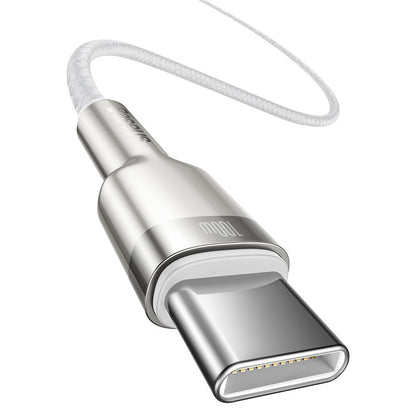 Cabo de carregamento e dados USB-C - Cabo USB-C Baseus Cafule, 100W, 2m, Branco CATJK-D02 