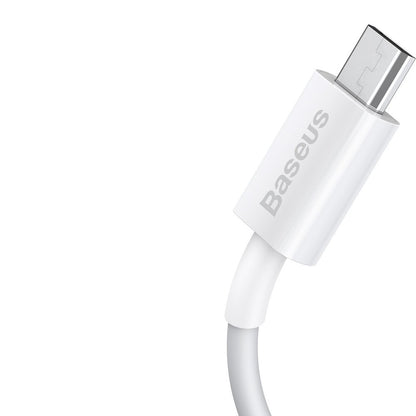 Cabo de carregamento e dados USB-A - microUSB Baseus Superior Series, 18W, 1m, Branco CAMYS-02