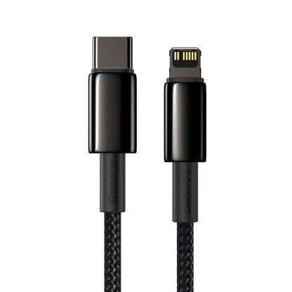 Cabo de carregamento e dados USB-C - Lightning Baseus Tungsténio Tungsténio Dourado, 20W, 1m, Preto CATLWJ-01 CATLWJ-01