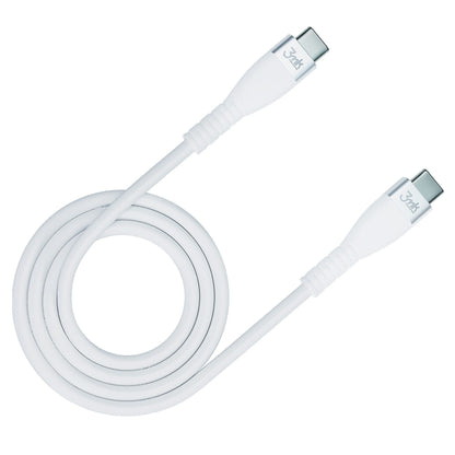 Cabo de Dados e Carregamento USB-C - USB-C 3MK Hyper Silicone, 60W, 1m, Branco