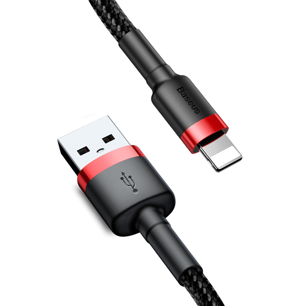 Cabo de carregamento e dados USB-A - Lightning Baseus Cafule, 18W, 0,5 m, vermelho CALKLF-A19