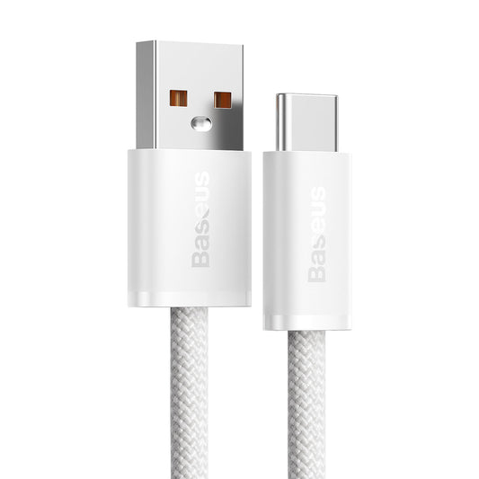 Cabo de Dados e Carregamento USB-A - USB-C Baseus Dynamic Series, 100W, 1m, Branco CALD000602