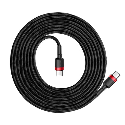 Cabo de carregamento e dados USB-C - Cabo USB-C Baseus Cafule, 60W, 2m, Vermelho CATKLF-H91 