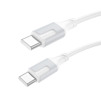 Cabo de carregamento e dados USB-C - USB-C Borofone BX101 Creator, 60W, 1m, Branco 