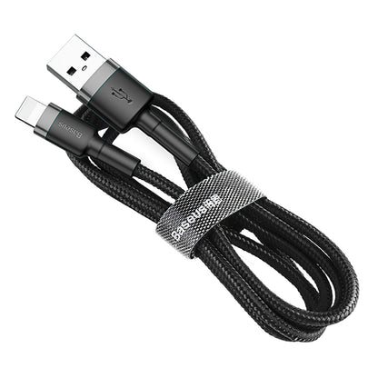 Cabo de carregamento e dados USB-A - Lightning Baseus Cafule, 18W, 1,5 m, cinzento CALKLF-CG1 