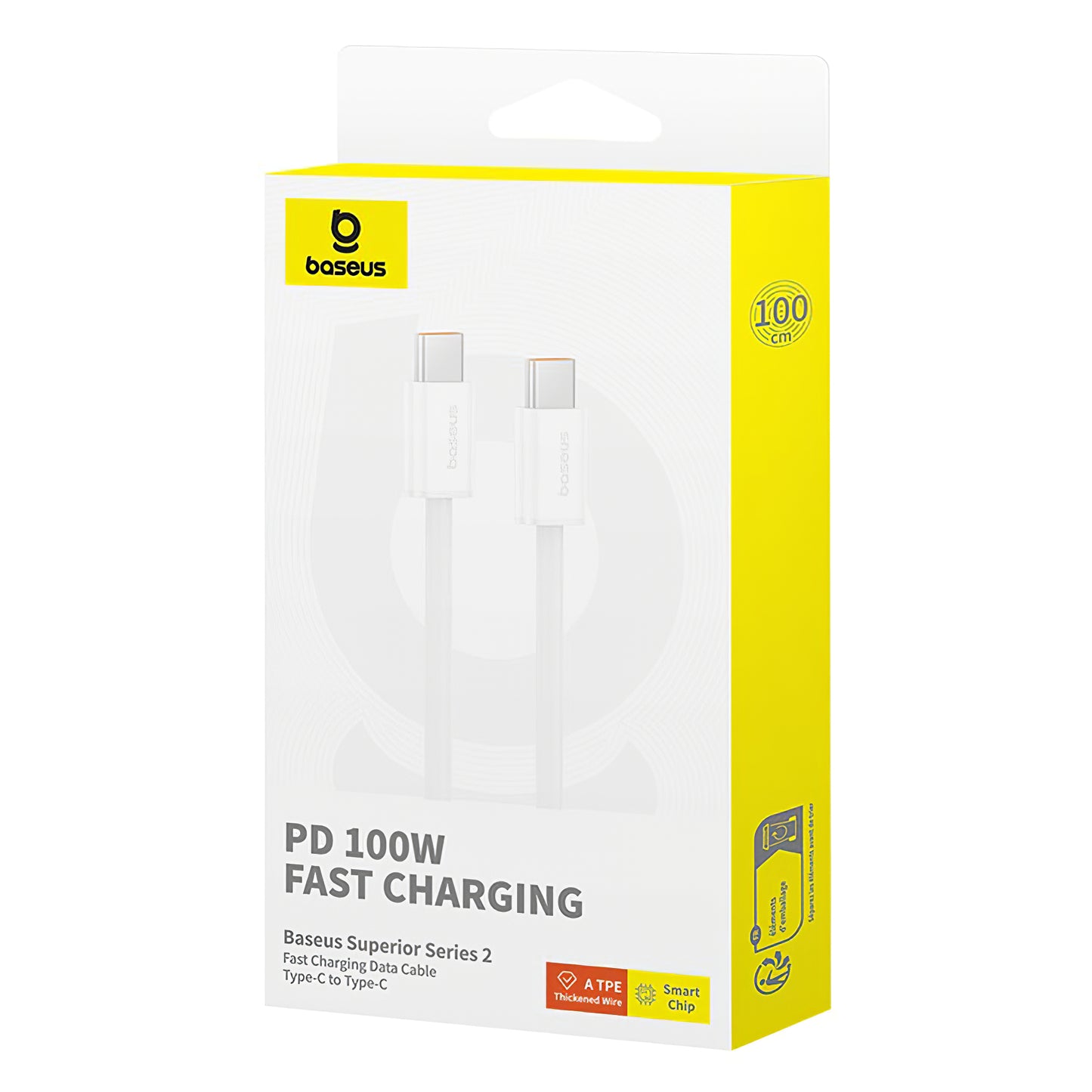 Cabo de carregamento e dados USB-C - USB-C Baseus Superior Series 2, 100W, 2m, Branco P10365200211-04 