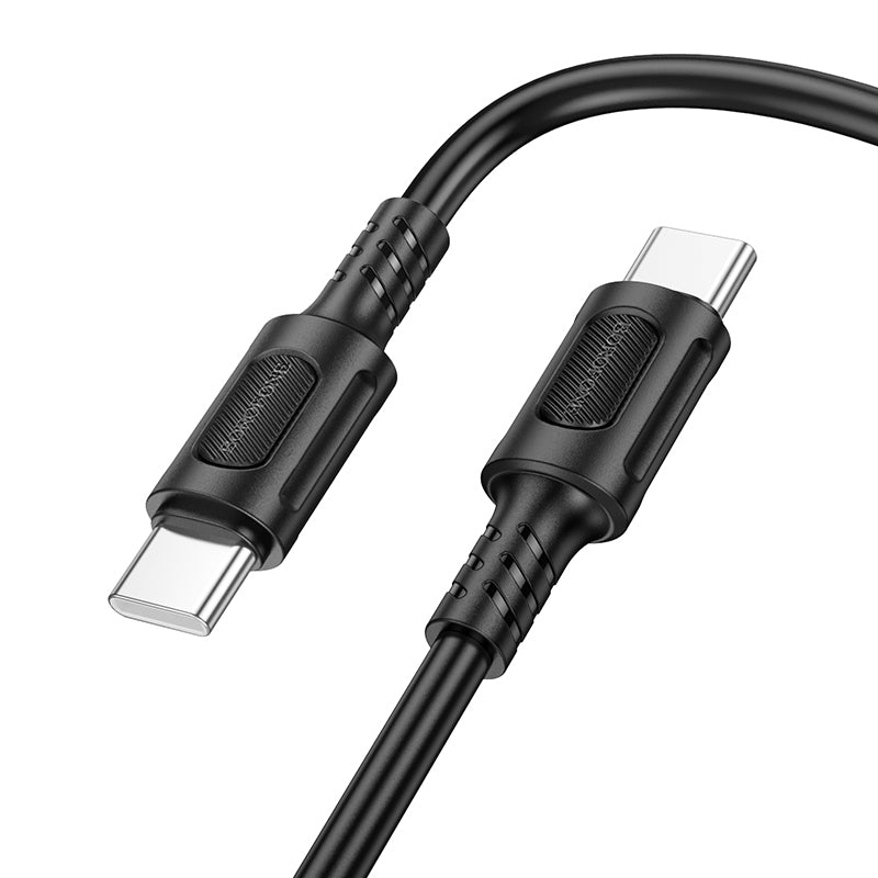 Cabo de Dados e Carregamento USB-C - USB-C Borofone BX111 Feliz, 60W, 1m, Preto