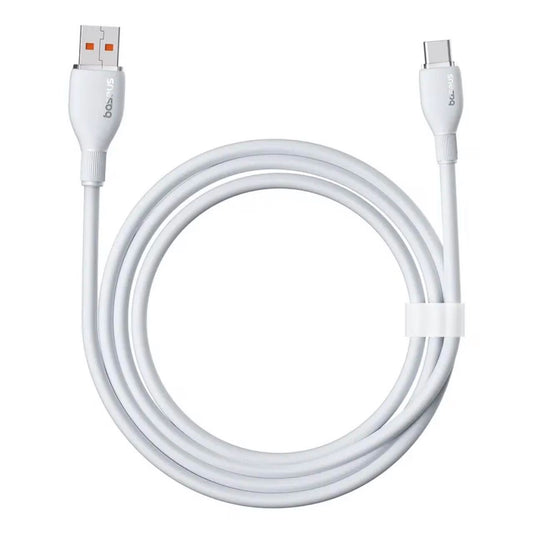 Cabo de Dados e Carregamento USB-A - USB-C Baseus Pudding, 100W, 1.2m, Branco