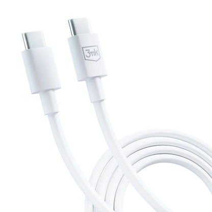 Cabo de carregamento e dados USB-C - USB-C 3MK Hyper, 100W, 1,2 m, branco 