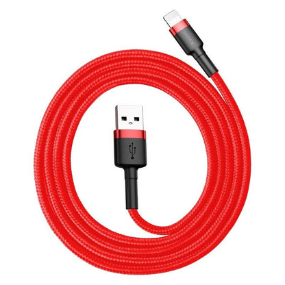 Cabo de Dados e Carregamento USB-A - Lightning Baseus Cafule, 18W, 1m, Vermelho CALKLF-B09
