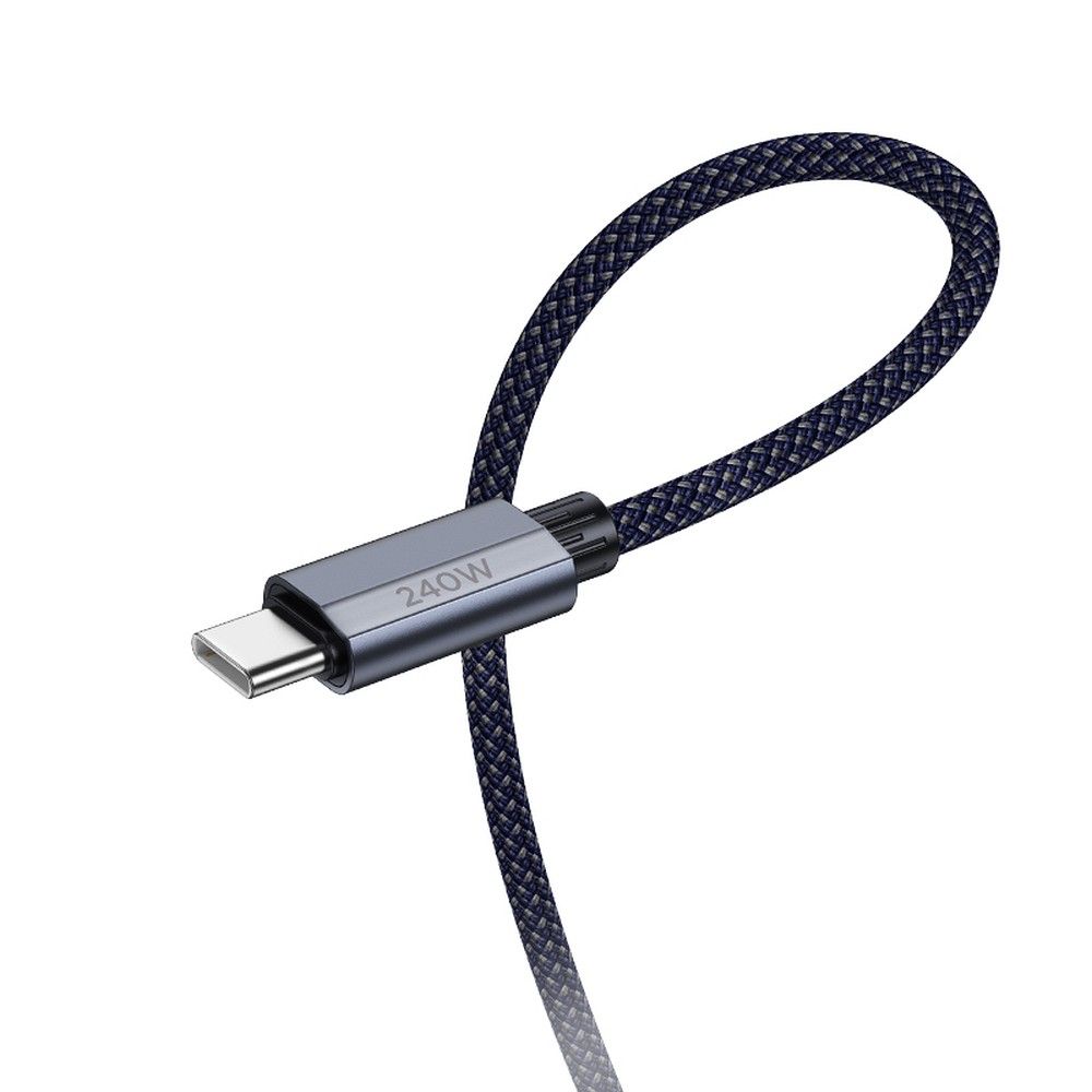 Cabo de carregamento e dados USB-C - USB-C HOCO U134, 240W, 1.8m, 1.8m, Azul 