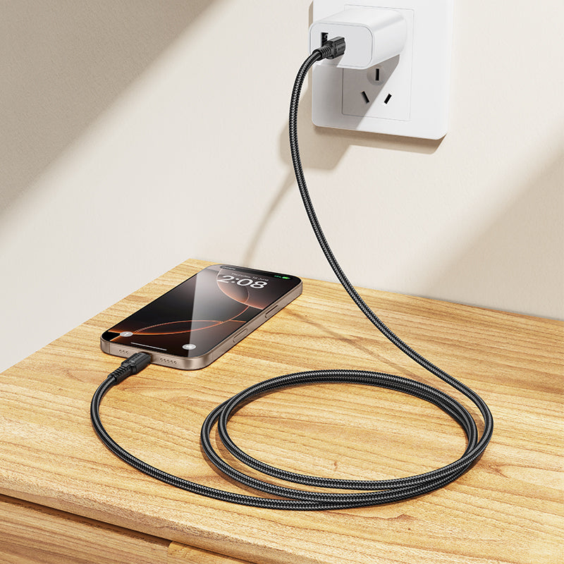 Cabo de Dados e Carregamento USB-C - USB-C Borofone BX116 Certain, 60W, 1m, Preto