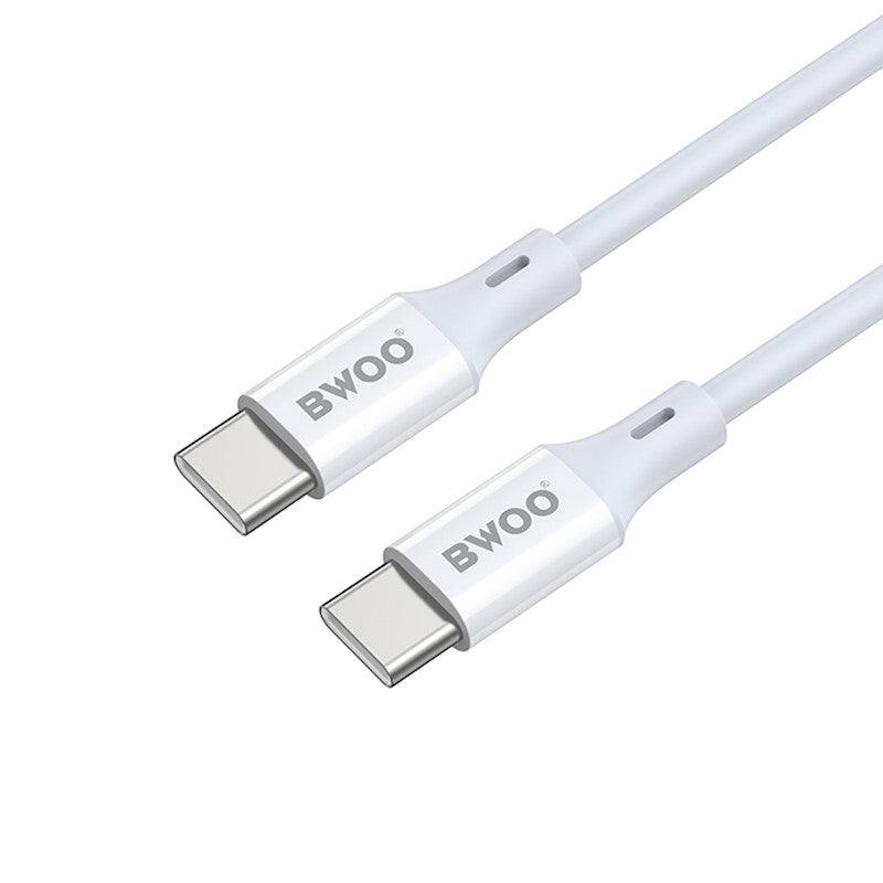 Cabo de Dados e Carregamento USB-C - USB-C BWOO X282, 60W, 1m, Branco
