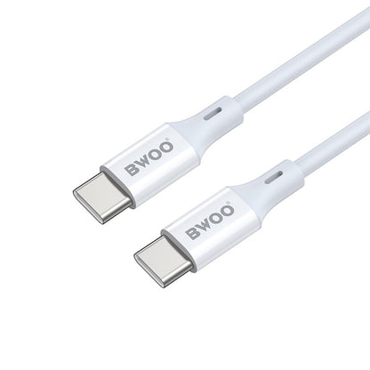 Cabo de Dados e Carregamento USB-C - USB-C BWOO X282, 60W, 1m, Branco