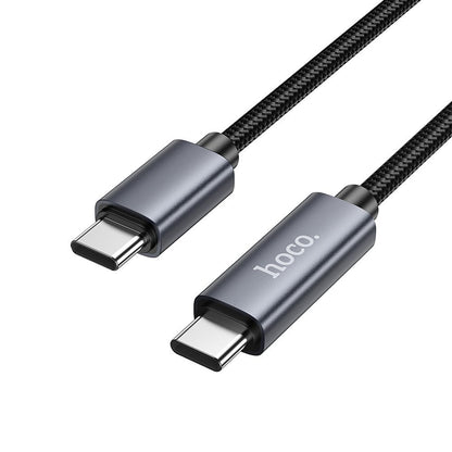 Cabo de Dados e Carregamento USB-C - USB-C HOCO Display X112, 60W, 1m, Preto