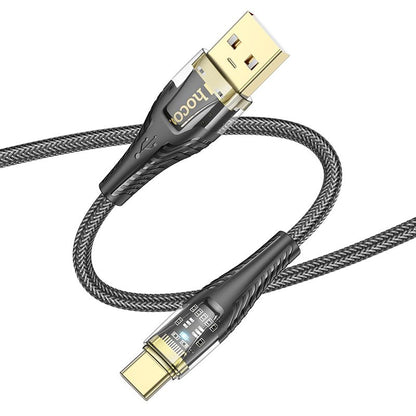 Cabo de Dados e Carregamento USB-A - USB-C HOCO U121, 18W, 1.2m, Preto