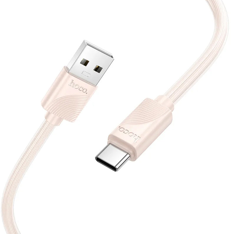 Cabo de Dados e Carregamento USB-A - USB-C HOCO X114, 18W, 1m, Rosa