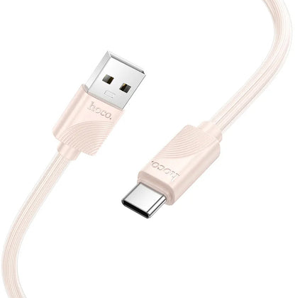 Cabo de Dados e Carregamento USB-A - USB-C HOCO X114, 18W, 1m, Rosa