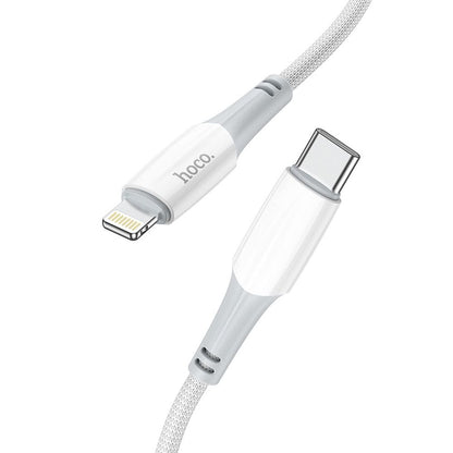 Cabo de Dados e Carregamento USB-C - Lightning HOCO X70, 20W, 1m, Branco