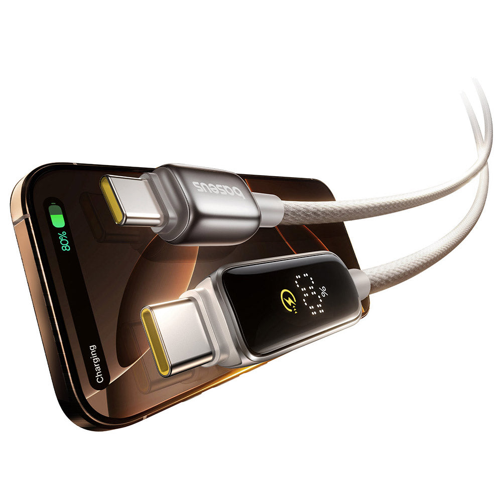 Cabo de Dados e Carregamento USB-C - USB-C Baseus Vipow Display, 100W, 2m, Cinza P10381802851-01