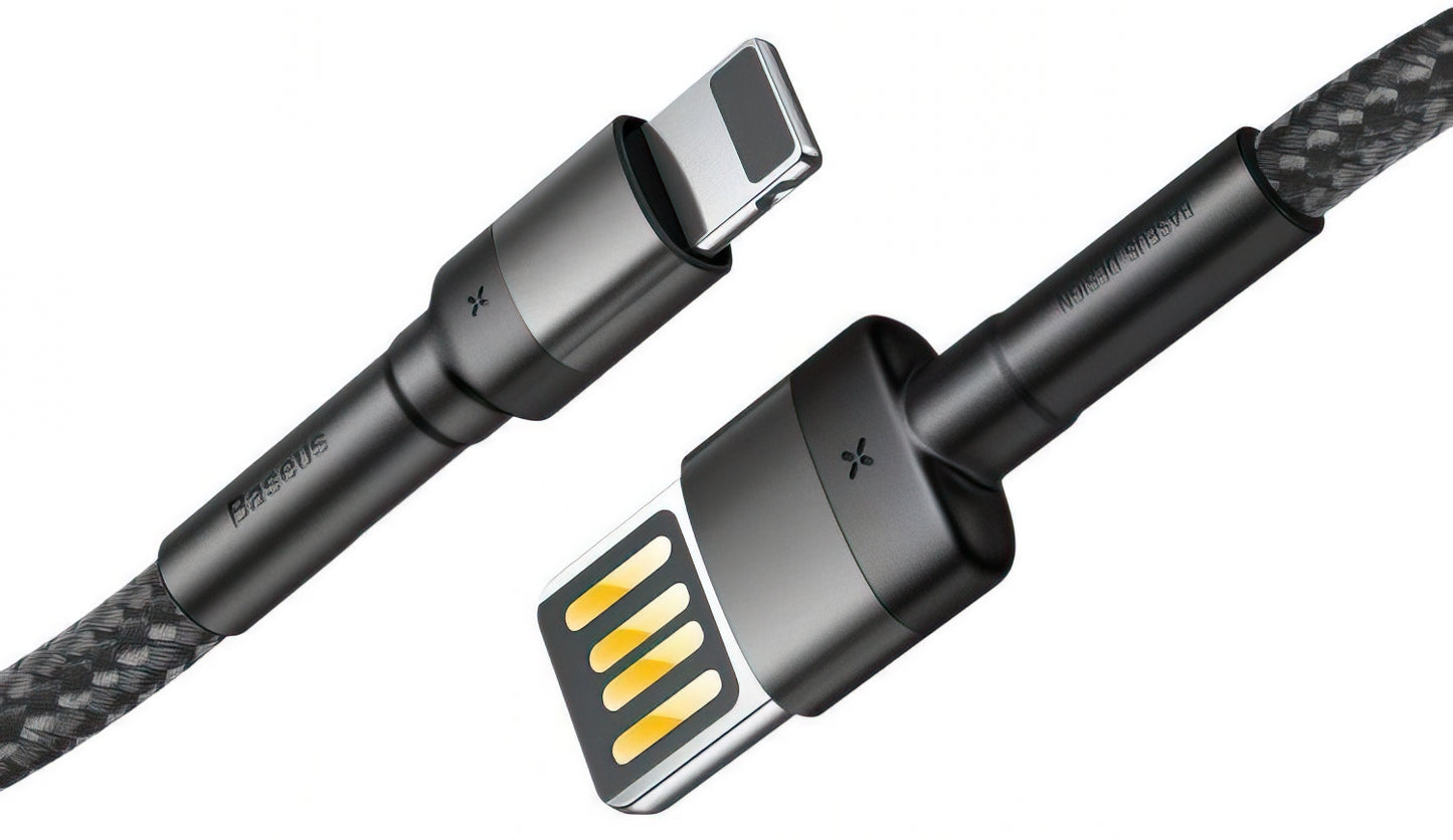 Cabo de Dados e Carregamento USB-A - Lightning Baseus Cafule Special Edition, 18W, 1m, Cinza CALKLF-GG1