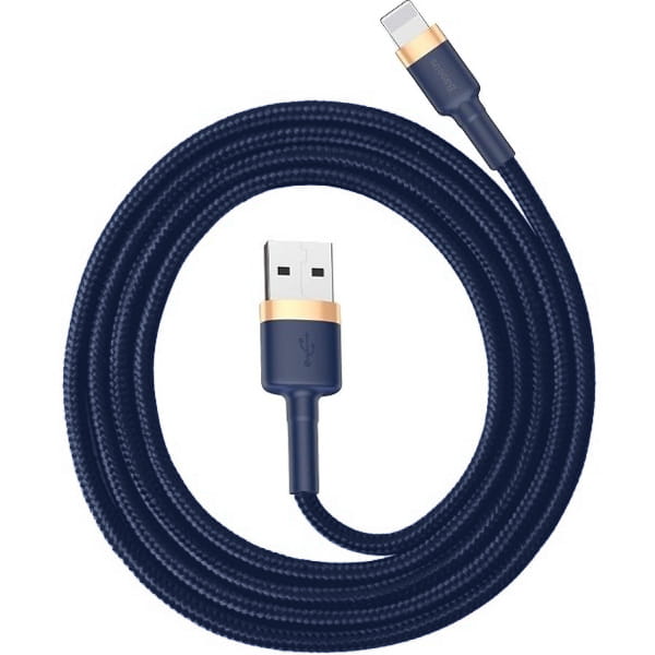 Cabo de Dados e Carregamento USB-A - Lightning Baseus Cafule, 18W, 2m, Azul Marinho CALKLF-CV3